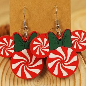 Whimsical Red and Green Peppermint Earrings